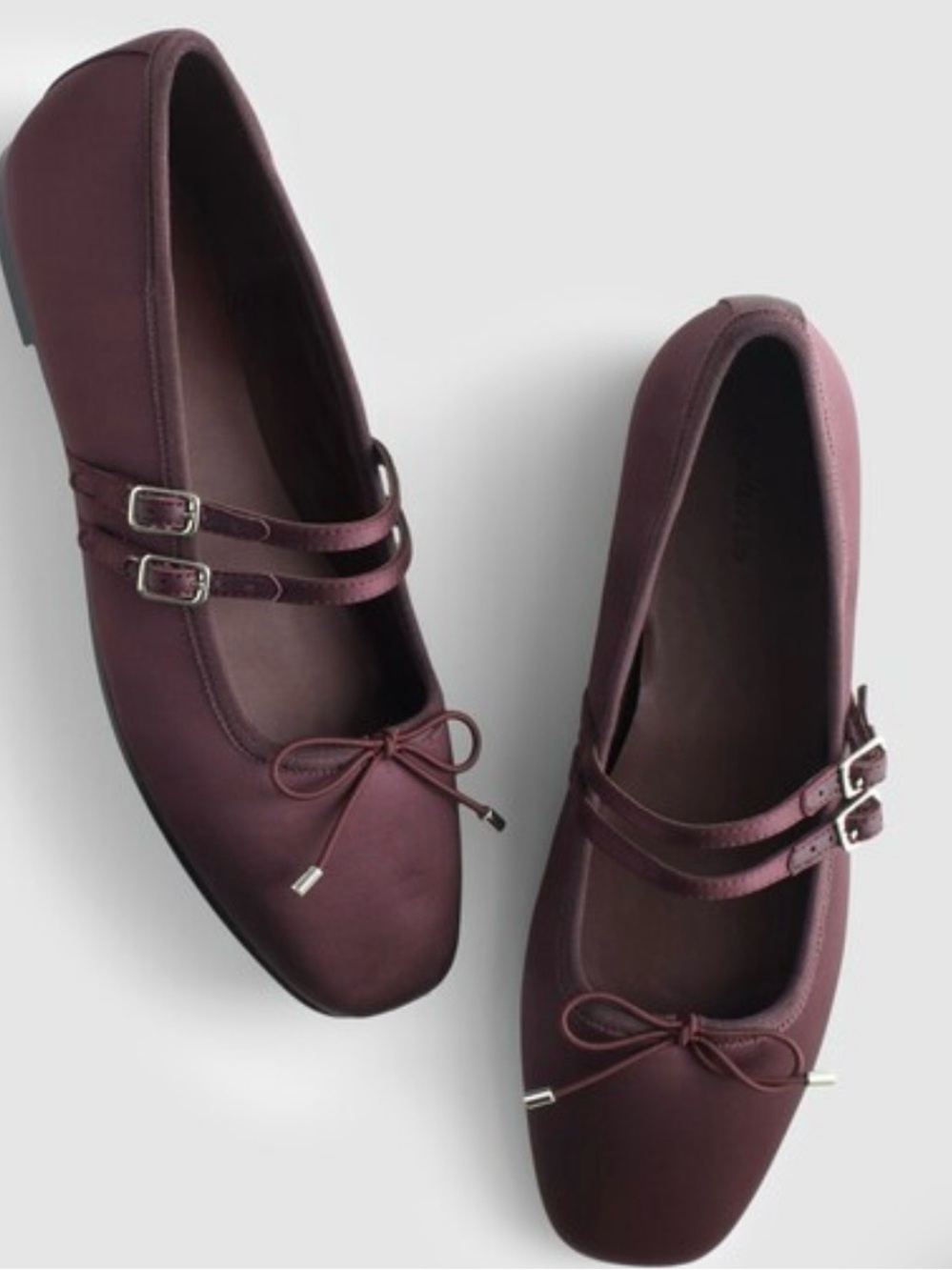 Brand New Madewell Women's Dark Plum Double-Strap Ballet Flats, 7.5 - Picture 7 of 7